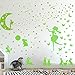 226 autocollants lumineux, lapin de fée fille papillon, étoiles brillantes et autocollants muraux lune, décoration de plafond fluorescent.
