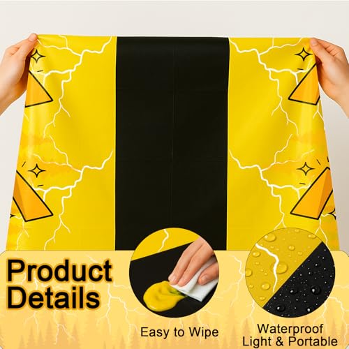 Image of 3-Pack Yellow Cartoon Plastic Birthday Tablecloths - 54x108in Rectangle Party Table Covers for Little Ones & Adults, Durable Birthday Party Decorations