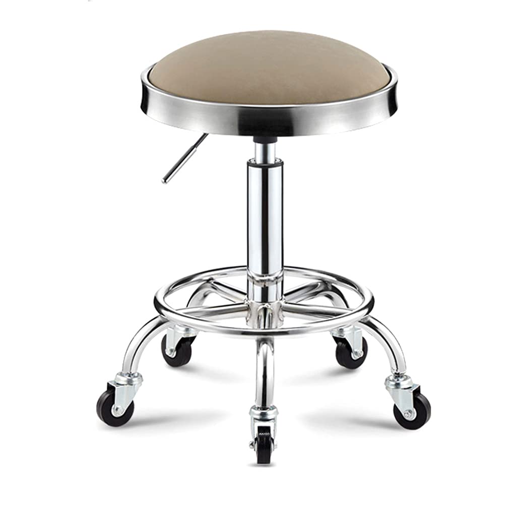GTHTUHFD Round Rolling Office Stool Adjustable Height Swivel Stool, Salon Stool Drafting Stools Chair With Wheels And Wider Round Seat For Spa Esthetician Studio Blue,Grey