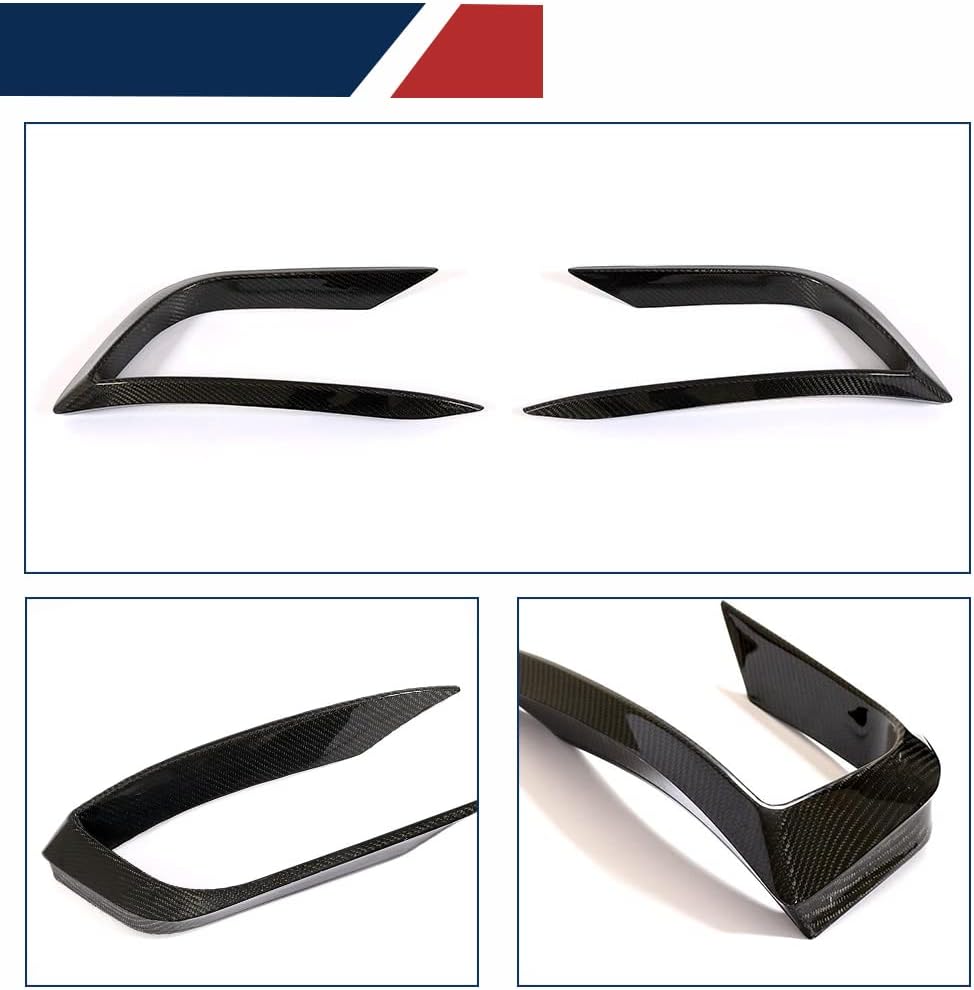 Ghibli Carbon Fiber Front Bumper Vents Trims Fins Splitters for Maserati Ghibli 2018-ON Base Sedan 4-Door Front Upper Valences
