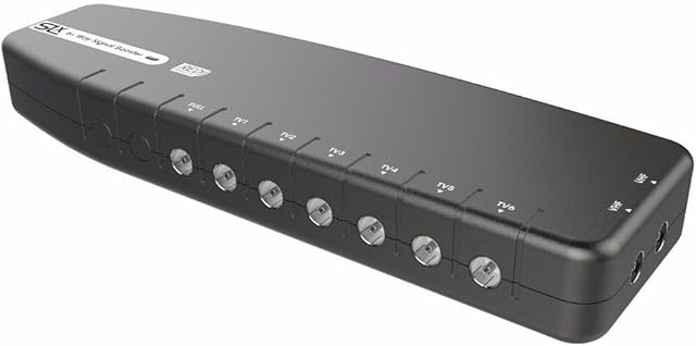 Signal Booster, SLx TV Six Output Amplifier 27823HSR With Integrated 4G Filter - Improve Picture Quality And Channel Reception - Boost Your HD TV/FM/DAB Signal. 6 Way - For HD and Freeview , Grey