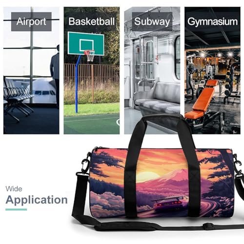 Japanese Car Racing Drifting Sports Gym Bag Travel Duffel Workout Bag with Adjustable Strap3
