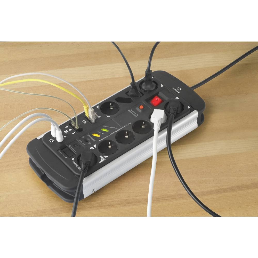 Renkforce 1015A-CMB-SXMS Master/Slave-Steckdosenleiste 10fach Schwarz, Aluminium Schutzkontakt 1 St.