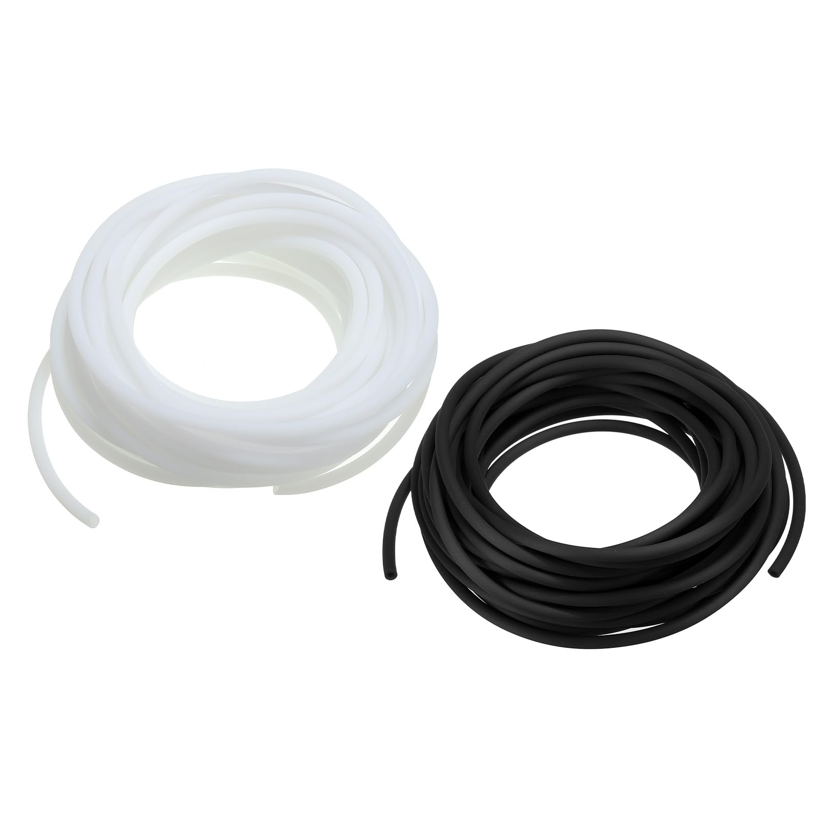 PATIKIL Rubber Cord Tube, 16ft Silicone Hollow Tubing 1/8" OD 1/16" ID for DIY Craft Beading Necklaces Bracelet Light Pink/Black