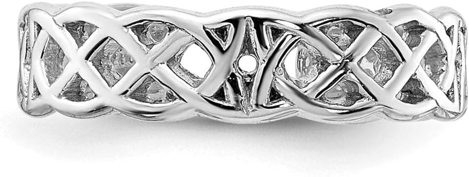 14k White Gold Polished with Design Toe Ring