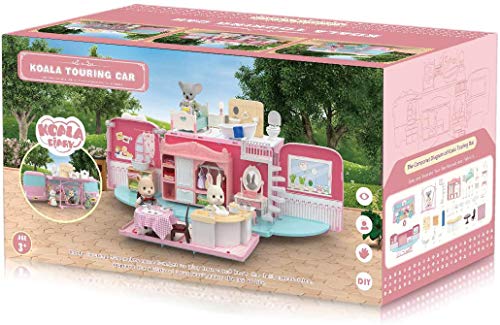 Mitcien Dollhouse Playset, Diy Pretend Portable Caravan Camper Bus Toy Kit With Little Critters Bunny Dolls Mini Cottage House Set Camping Family Toys For Toddler 3 4 5 6 Year Old Girl #TOP6