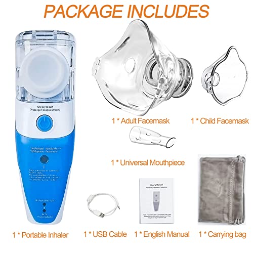 Portable Nebulizer, Effective For Breathing Treatment,Ultrasonic Mesh Nebulizer With Gear Adjustment Perfect For Adults And Kids, Self-Cleaning Mode, With A Set Of Kits #TOP5