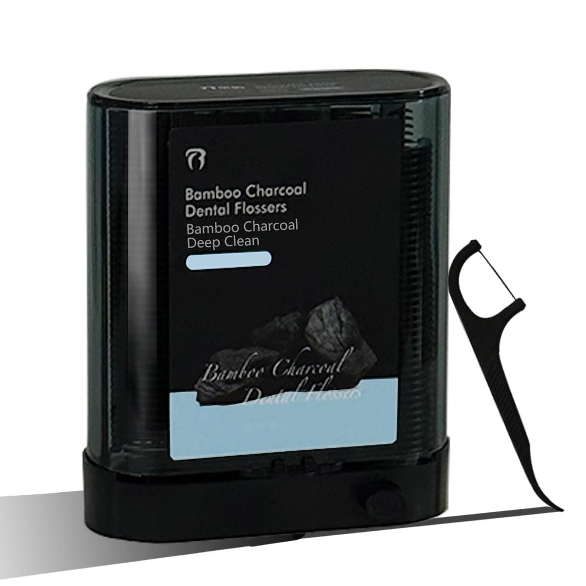 Portable Floss Dispenser,Black Dental Floss Picks Dispenser,Left and Right Press Pop-up Floss Dispensers,Floss Dispensers Refillable Includes 88 Count Tasteless Flosser