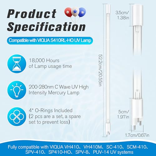 Lámpara UV Compatible con VIQUA VH410 y S410RL-HO miniatura 2