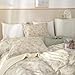 AMWAN Boho Floral Duvet Cover King Soft Cotton Floral Aesthetic Bedding Set Vintage Garden Comforter Cover, 1 King Duvet Cover with 2 Pillowcases Chic Botanical Duvet Cover with Zipper Closure