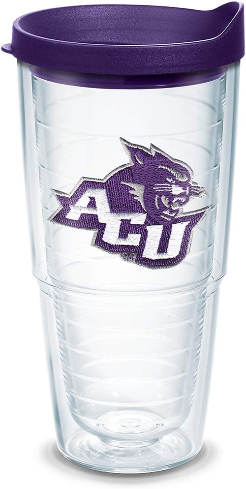 Tervis Abilene Christian Wildcats Primary Logo Tumbler with Emblem and Royal Purple Lid 24oz, Clear
