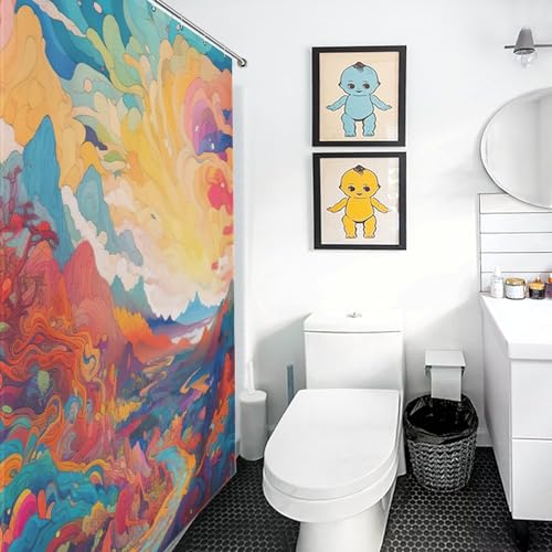 Rideau de douche en tissu polyester de qualité supérieure au design abstrait