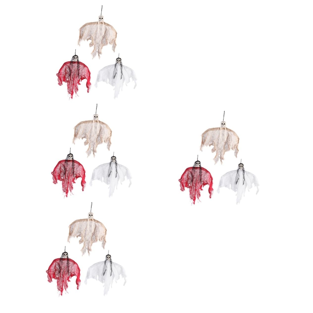 Ciieeo 4 Set Di Decorazioni Riutilizzabili Di Halloween Ornamenti Fantasma Realistici Fantasmi Appesi Per Feste 3 Pezzi * 4