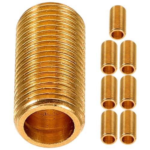 ABOOFAN 8pcs Embouts de Lampe en Cuivre M10, Tube Fileté Creux Robuste, Accessoires pour Lampes Industrielles et Commerciales Couleur Or