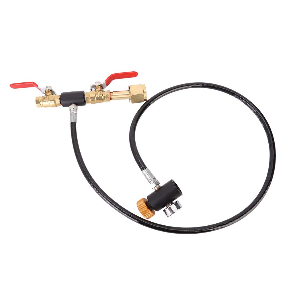 Zestaw adaptera do napełniania strumienia sody, W21.8-14 gwint UE Adapter do napełniania butli CO2 Złącze do butelki Adapter do napełniania CO2 z 36-calowym wężem Akcesoria do sody