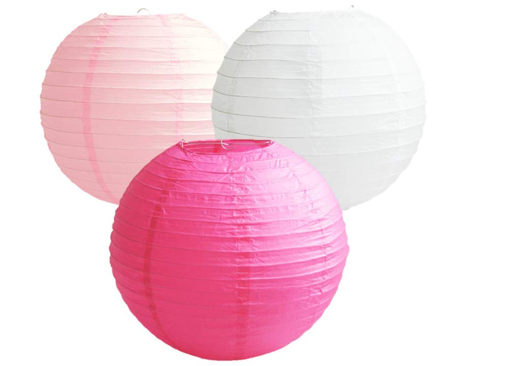 Pack of 3 Paper Lantern Lampshade Party Birthday Baby Shower Wedding Celebration Decoration 4"(10cm) -16"(40cm) (Orange, 12" (30cm)) — view 18