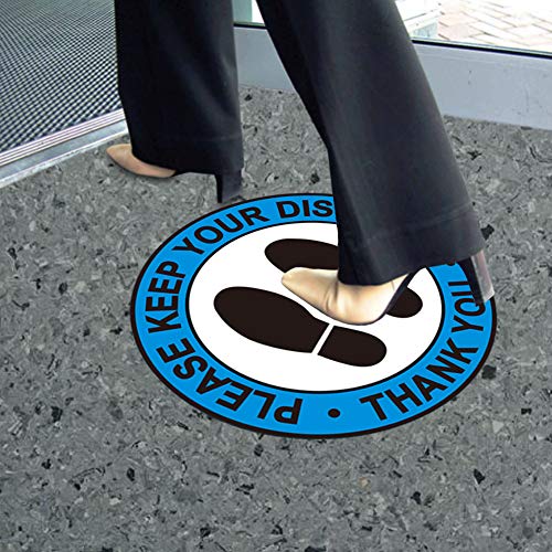 Social Distancing Floor Decals Stickers-12 Pack 12" Stand Floor Decal-Safety Floor Sign Marker-Waterproof Adhesive Anti-Slip Lamination Easy To Clean For Crowd Control Guidance, Pharmac #TOP5