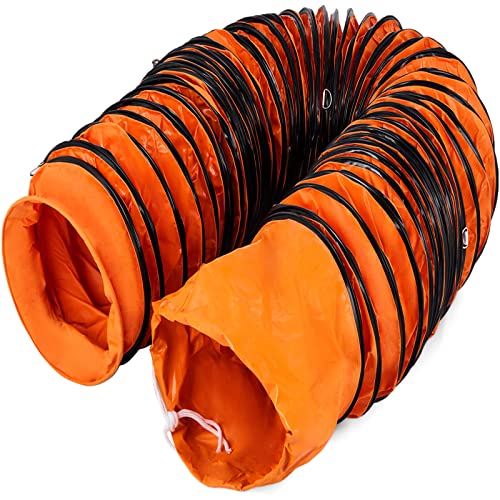 VEVOR 7.6 M/25 FT PVC Flexible Duct Hosing with S Hook and Steel Support Coils for 203 MM/8 Inch Diameter Exhaust Fan by VEVOR - Used condition - CA$40.86