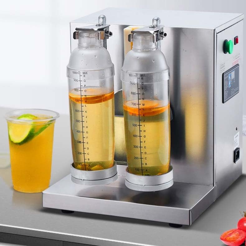 Automatyczna maszyna do wytrząsania herbaty z mlekiem, podwójny kubek obracany o 360°, mikser do napojów z cyfrowym timerem, kompatybilny z kubkami shaker 350-1000 ml do użytku w barze herbacianym
