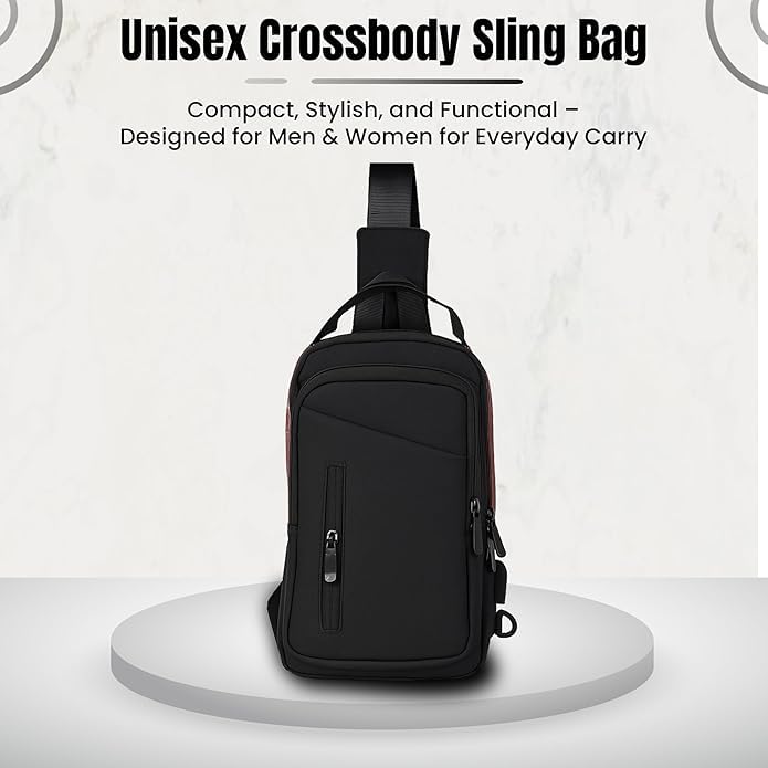 Image of Handcuffs Unisex Crossbody Sling Bag Waterproof Polyester Slim Chest Backpack Men's Shoulder Bag Leisure Travel Handbag Hard Shell Anti-Theft Chest Bag