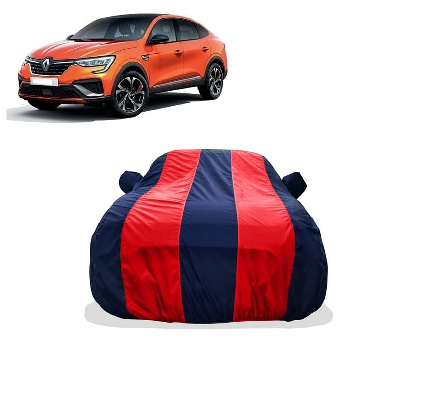 Tricway Car Body Cover Compatible with Renault Arkana with Water Resistant & Side Mirror Pockets (Red & Navy Blue)