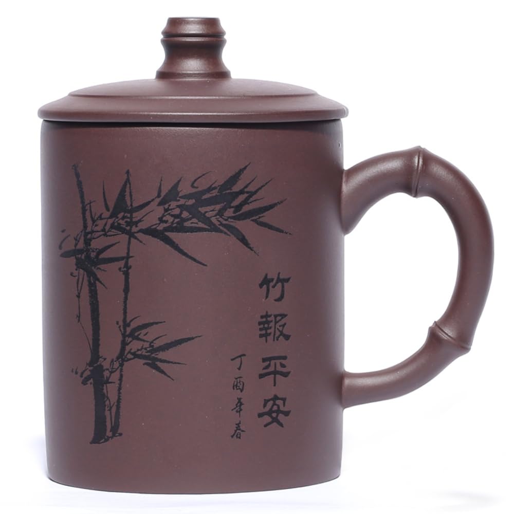 Filiżanka do herbaty z fioletowej glinyChińska filiżanka do herbaty Kung Fu Kubek do kawy, dla kobiet Spotkanie przy herbacie Popołudniowa herbata Filiżanka do herbaty 400 ml Czysta, ręcznie robiona f