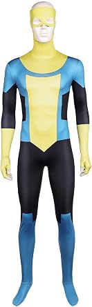 Invincible Cosplay Costume Jumpsuit Mark Grayson One-piece Combat Suit Adults Mens Halloween Outfits Bodysuit