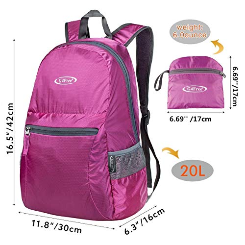 Image of G4Free Ultra Lightweight Packable Backpack Travel Hiking Daypack Small Handy Foldable Outdoor Camping Backpack