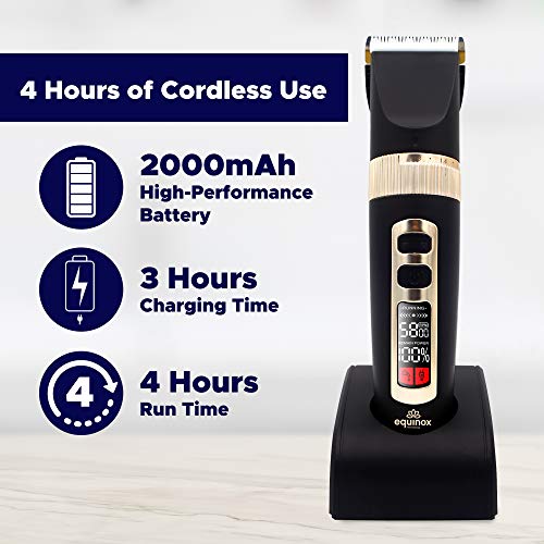 Equinox International Hair Trimmer Beard Trimmer, Rechargeable Trimmer for Men, Cordless Hair Clippers, Hair Cutting Kit with 8 Guards, Lightweight Professional Hair Clippers for All Hair Types