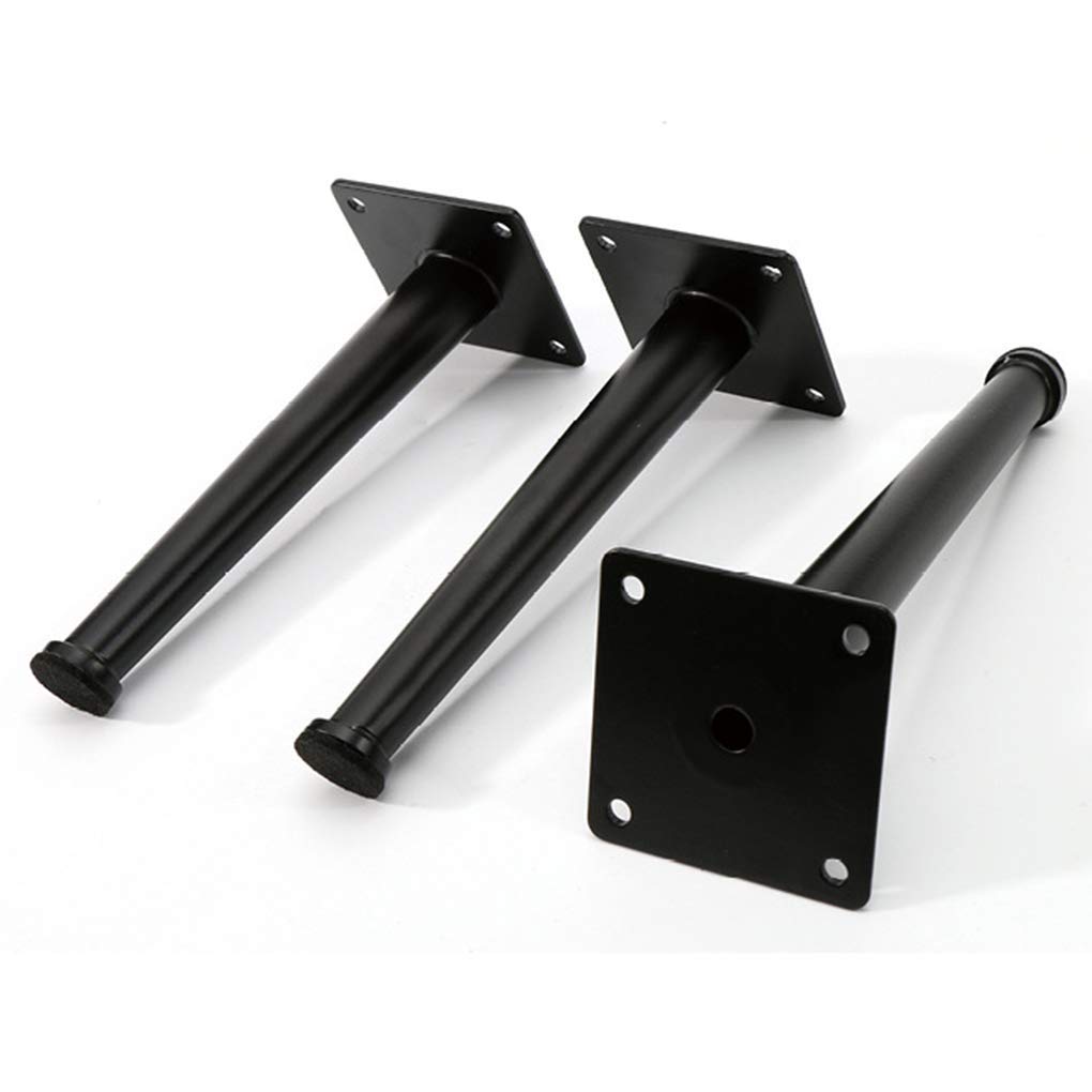 4 pies para Muebles, Mesa de Hierro, Patas de Metal, Negro, elevadores para Muebles, Patas de Muebles, Tubo cónico con Almohadilla para pies de Fieltro, Accesorios para Patas de es