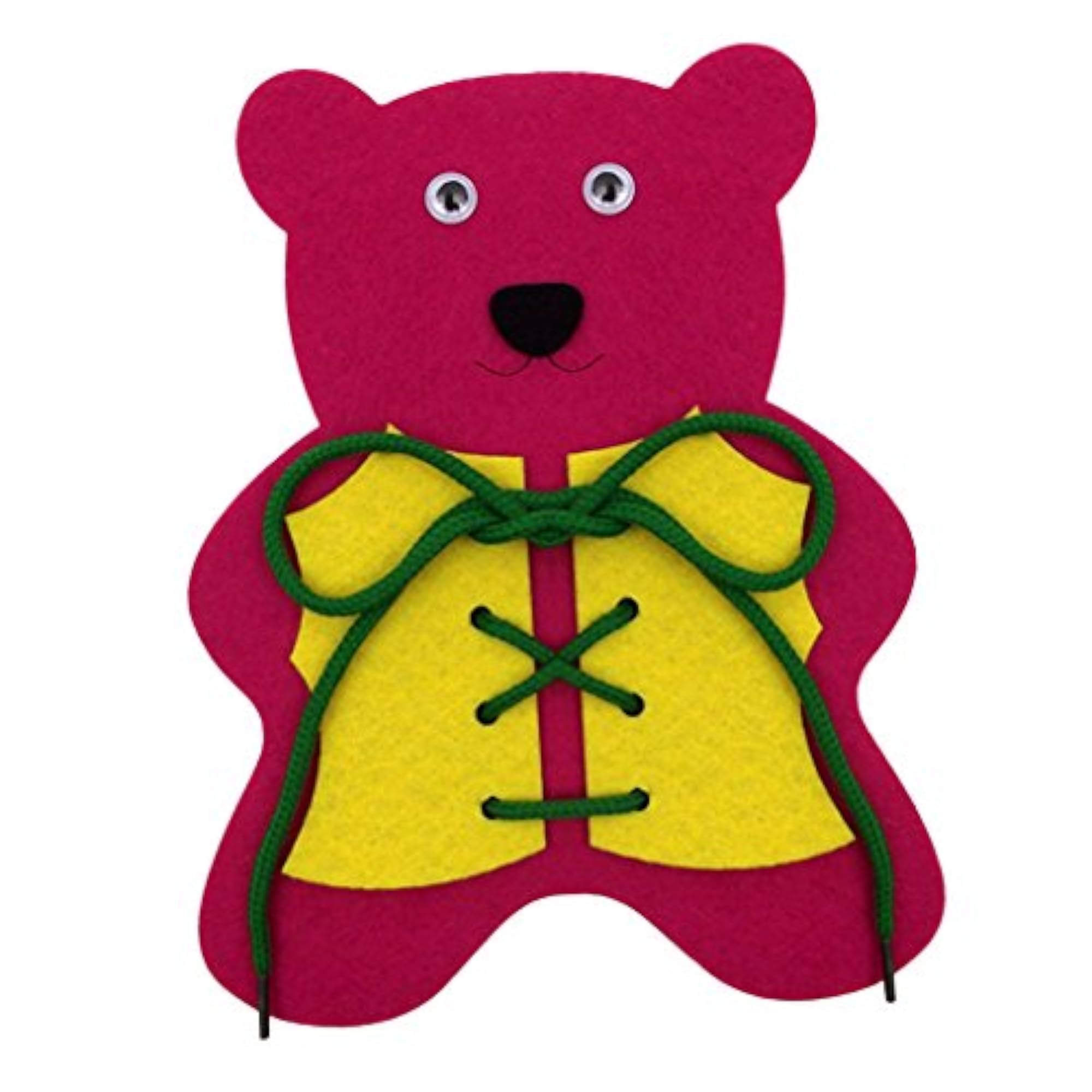 Montessori Lacing Threading Toy, Red Bear