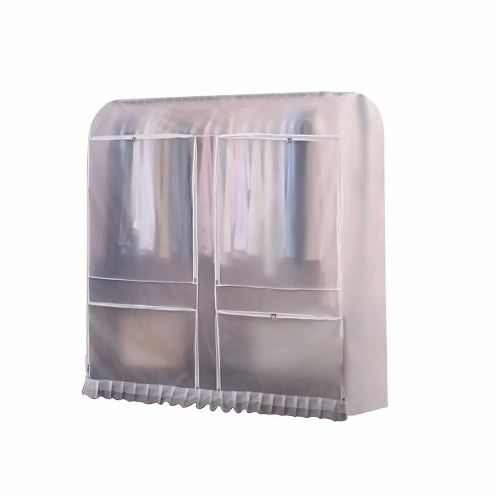 Clothes Rack Cover Drying Rack Dust Cover Fully Enclosed Garment Protector Breathable Dustproof(C 160x150x50cm)