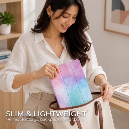 Image of MOCA Case for 10.2 inch iPad 9th 8th 7th Gen 10.2 inch iPads 2021 2020 2019 Launch A2603 A2604 A2605 A2270 A2428 A2429 A2430 A2197 A2198 A2200 Flip Cover (Water Color, 10.2 inch iPad 9th 8th 7th Gen)