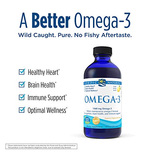 Nordic Naturals Omega-3, Lemon Flavor - 8 Oz - 1560 Mg Omega-3 - Fish Oil - Epa & Dha - Immune Support, Brain & Heart Health, Optimal Wellness - Non-Gmo - 48 Servings #TOP2