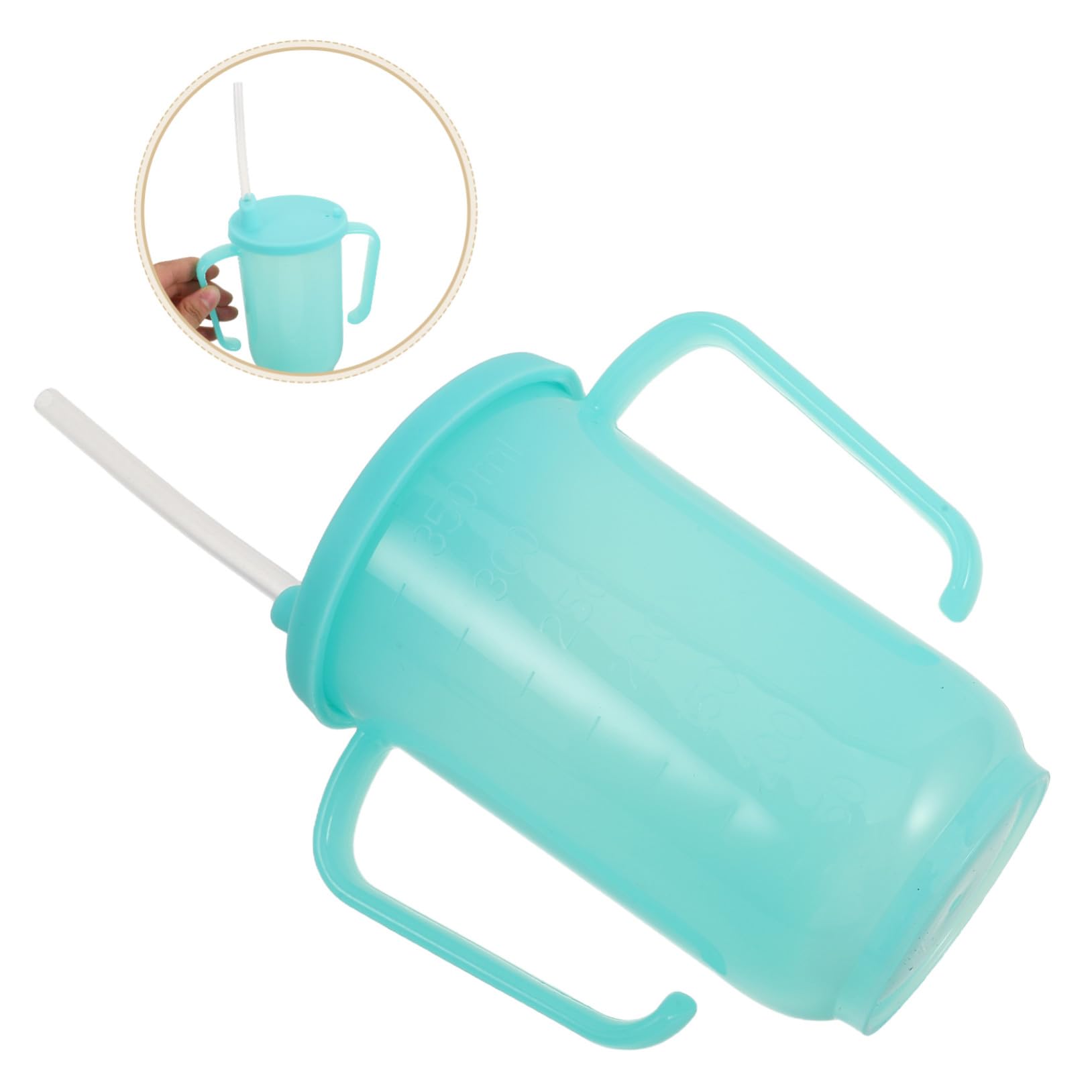 GARVALON 2 Stück Auslaufsicherer Senioren Trinkbecher mit Strohhalm und Griffen Ergonomisch für Ältere und Behinderte Erwachsene Erleichtert Sicheres Trinken bei Schluckbeschwerden und