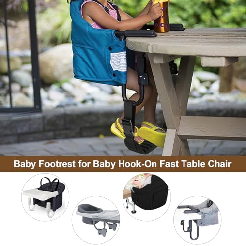 Image of Beautyflier Baby Footrest Compatible with Inglesina Fast Table Chair, Adjustable Foot Rest for Baby Hook-On Fast Table Chair, Toddler Foot Rest for Travel - Black