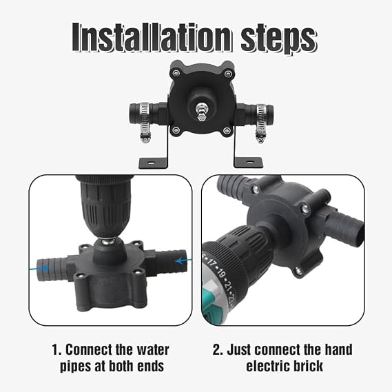Portable Mini Electric Drill Pump, Drill Pump for Water, Oil & Diesel for Quick & Efficient Fluid Transfer, Handheld Self-Priming for DIY, Gardening & Emergency Use