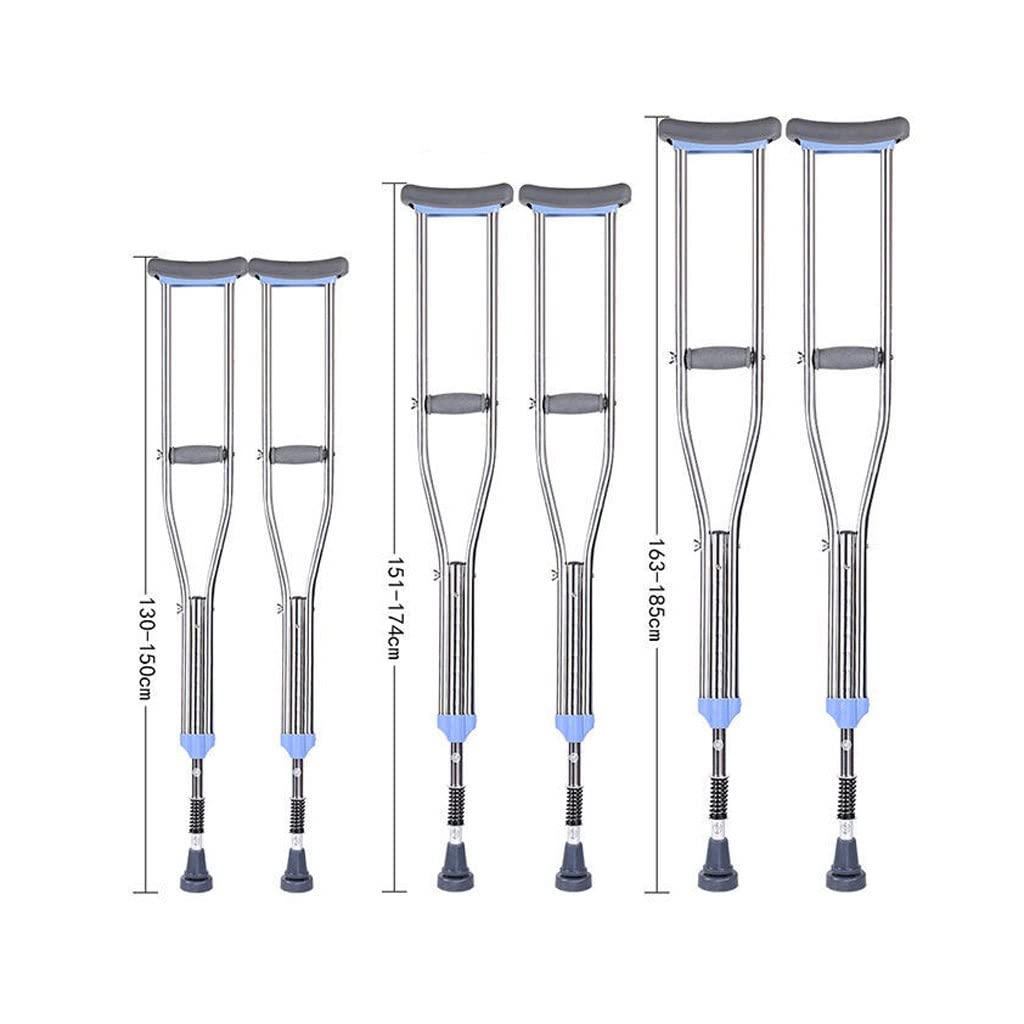 Muletas de Acero Inoxidable for Las Axilas Ayudas for Caminar for discapacitados y Ancianos (Size : 106-118cm)
