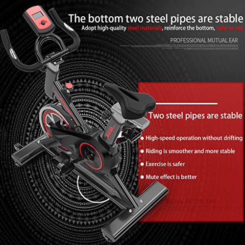 TEEGUI Indoor Sport Bike Stationary Professional Exercise Cycling Bike Slient Belt Drive for Home Cardio Workout Weight Loss Equipment Women That Work Fast (Black, One Size)