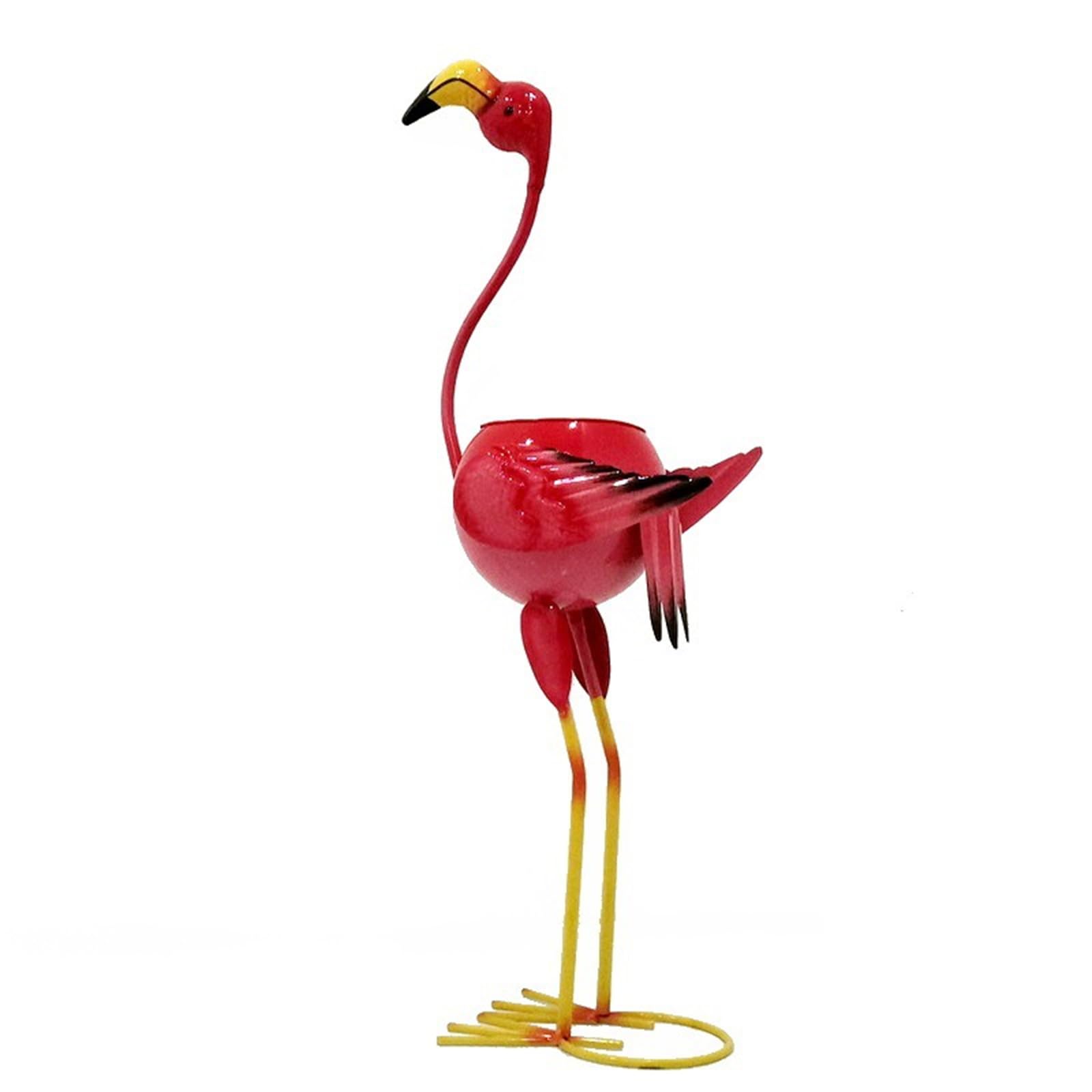 HDOYTXXM Garden Statues Flamingos Planter Sculptures Metal Yard Art Bird Art Outdoor Backyard Decors Lawns Porch Ornaments Handcrafted Metal Planter