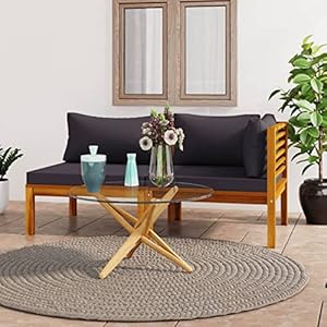 CIADAZ 2-teiliges Sofa-Set dunkelgrau Akazie