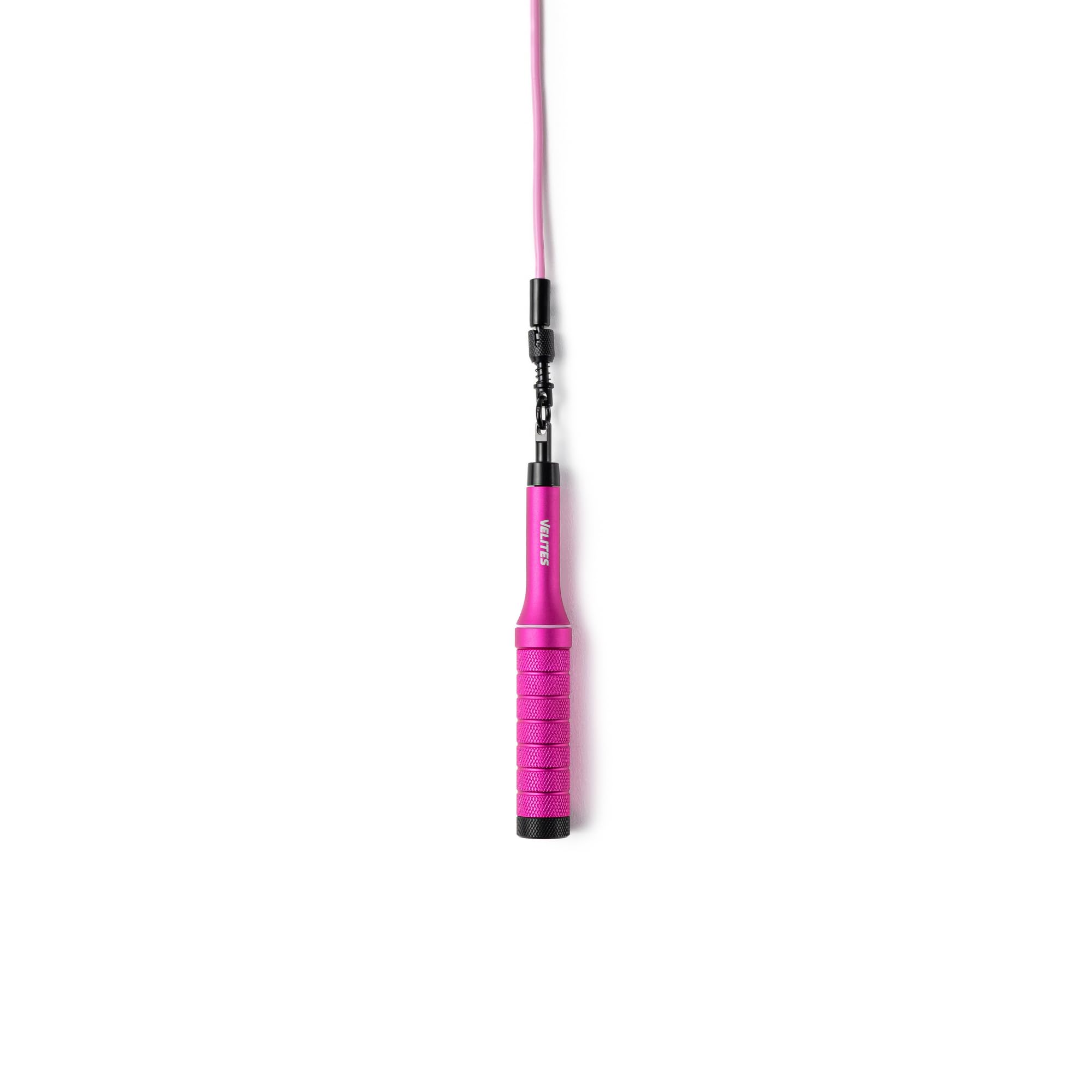 Velites Earth 2.0 Corda per saltare in alluminio aereo | Pink | Sistema avanzato con cuscinetti e cavo da 4 mm | Personalizzabile con pesi | App di allenamento inclusa