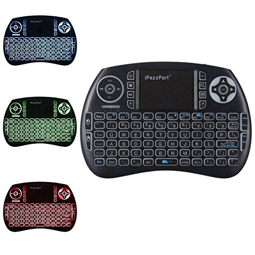 iPazzPort RGB Backlit Mini Wireless Keyboard with Touchpad for Nvidia Shield TV, Android TV Box, Smart TV, Raspberry Pi KP-810-21SDL