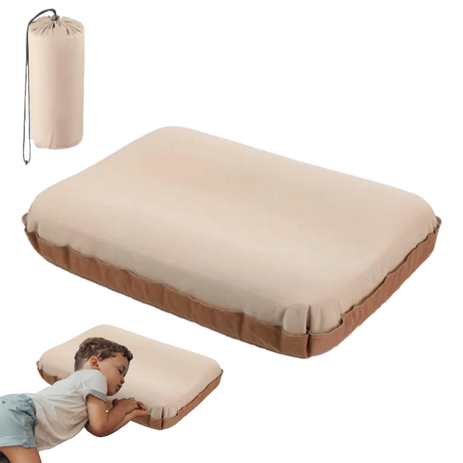 Genérico Oreillers de camping - Coussin de | Oreiller Confort : auto | gonflant 3D à haut support élastique Design compact portable Aventures et voyages en plein air pour camping, randonnée et