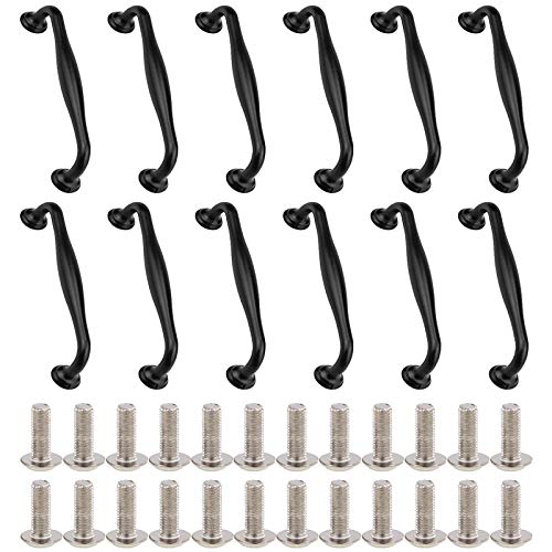 Preisvergleich Produktbild 12 Stück Cabineet Schublade Türgriff, schwarzer Küchenschrank, 128mm Edelstahl Möbelgriffe Knöpfe für Küchenschrank Möbel Kleiderschrank zieht Griffe