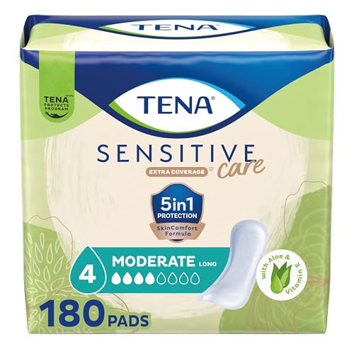 Image of Tena Sensitive Adult Bladder Control Pads, Female Pads, 12 in, 180 ct | Made for sensitive skin, these bladder control pads help keep your skin irritation and leak free for comfort and security