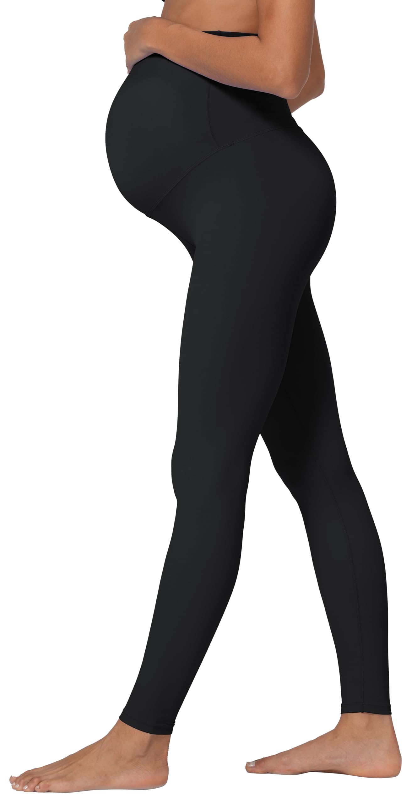 Sunzel SUNZFLY Leggings Premaman da Donna, Morbidi, a Vita Alta, per Yoga, Allenamento, Lounge, Comfort per Tutto Il Giorno, Nero, L