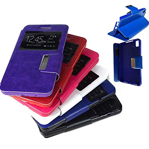 MUNDDY Funda Libro con Ventana con Soporte Flip Cover de Cuero Polipiel para Sony Xperia Z4 (Protector Cristal Templado Opcional) (Rojo) …
