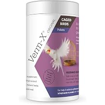 Verm-X Original All Natural Pellets for Caged Birds. Supports Intestinal Hygiene. Vet Approved. Restores and Maintains Gut Vitality. Wormwood Free Recipe., clear