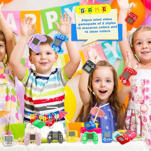 Conagel 24 Pack Video Game Keychains Video Game Party Favors Mini MultiColors Gamepad Keychain Bulk for Kids Birthday Party Supplies Goodies Bags Stuffer - Image 6